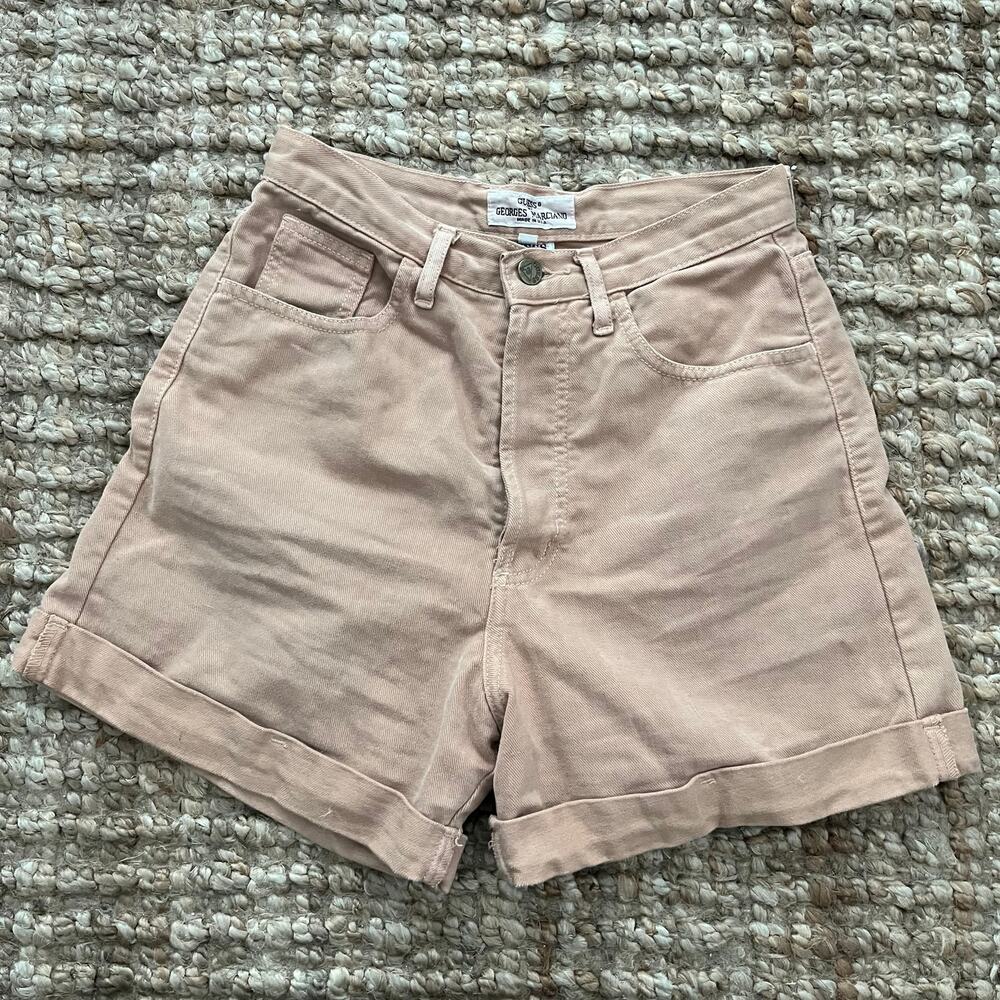 Vintage GUESS Georges Marciano USA Brown High Rise Denim Shorts 29 Mom Jean Y2K